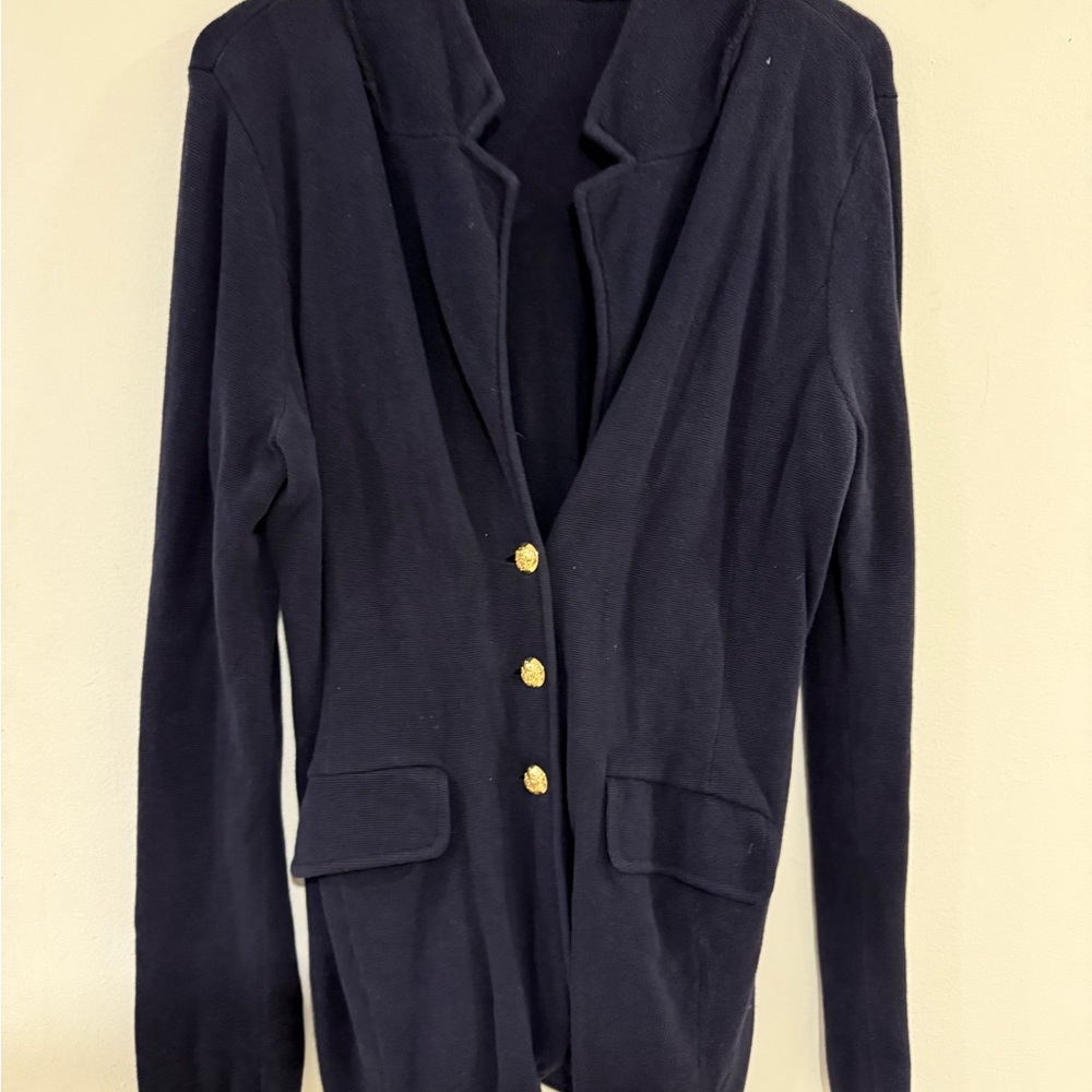 Lauren Ralph Lauren Navy Sweater with Gold Buttons